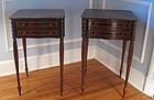 Pair 19th C Bench Made Federal Style Mahogany Stands