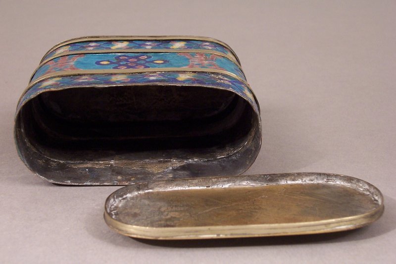 Antique Cloisonne and Mixed Metals Opium Container
