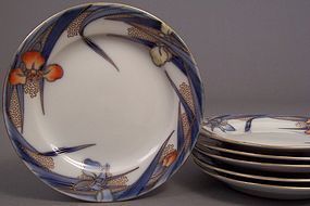 Fukagawa Iris pattern 5 7/8 inch bread plate