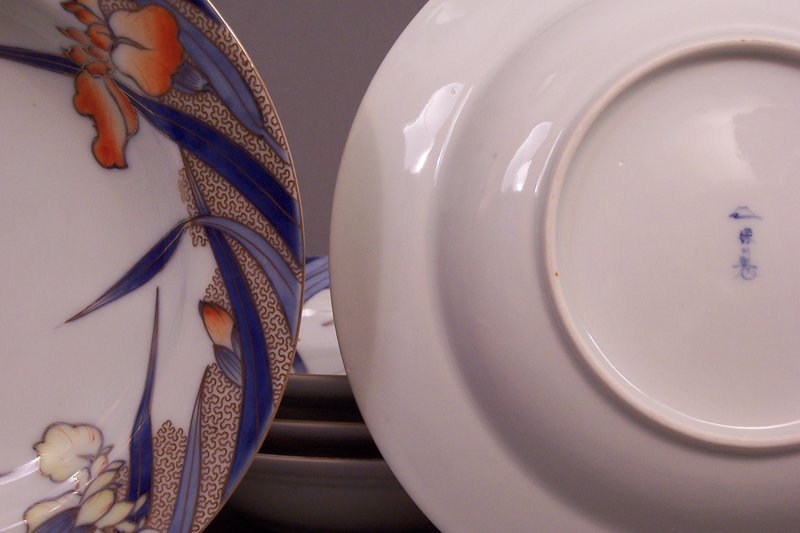 Fukagawa Iris pattern 8 7/8 inch soup bowl