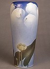 Japanese studio porcelain vase Egrets among Lotus, anon