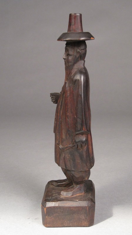 Korean Folk Art Carved Wood Traditionally Attired Male