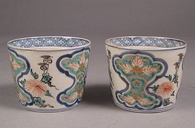 Pr Japanese Ko-Imari Polychrome Enamel Porcelain Choko