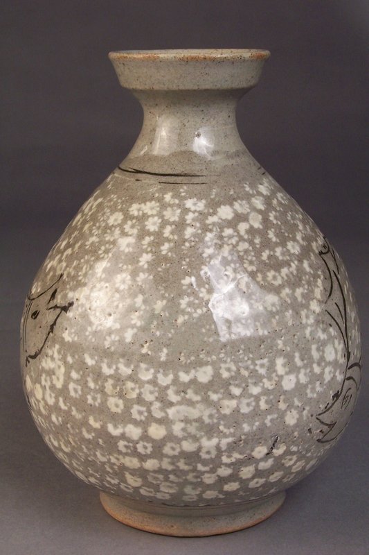 Korean Style Slip Inlaid Celadon Stoneware Bottle Vase