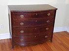 Mahogany Bow Front Chest of Drawers, Maryland ca 1800, ex Cushing