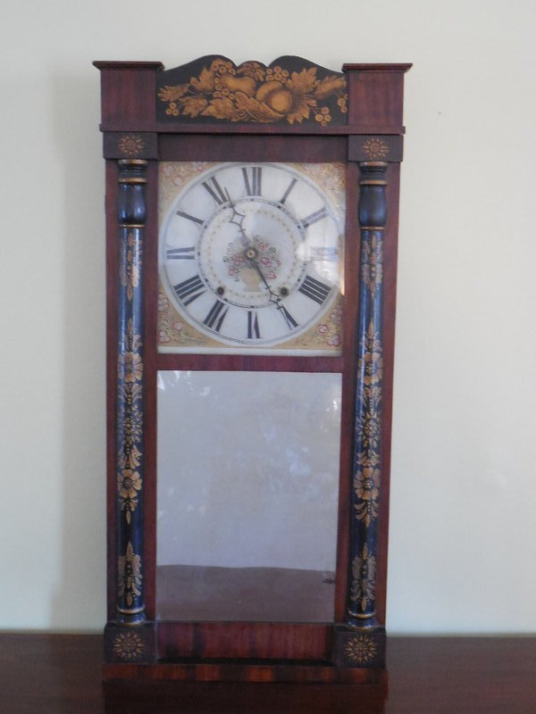 American Shelf Clock with Wood Works by Jerome's &amp; Darrow, Bristol CT