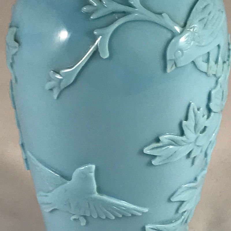 Attractive Pair of Pale Blue Peking Glass Vases, Republican Era