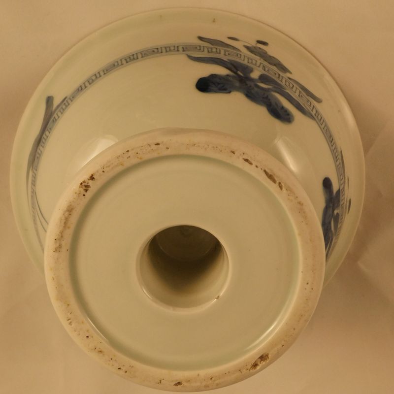 Rare Japanese Arita Shunga Decorated Blue and White Porcelain Haisen