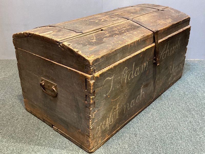 German-American Immigrant’s Chest Marked For New York. German, 17th C.