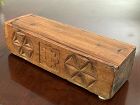 A Rare Pennsylvania Dutch Folk Art Carved and Hollowed Pine Candle Box