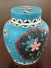 A Totai Cloisonne On Ceramic Cha-Ire (Tea Jar), Butterfly & Flowers