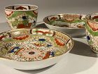 Pr cups & saucers. Dragons In Compartments (aka Bengal Tiger) Pattern