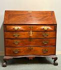 Chippendale mahogany reverse serpentine (oxbow) slant front desk 1770s