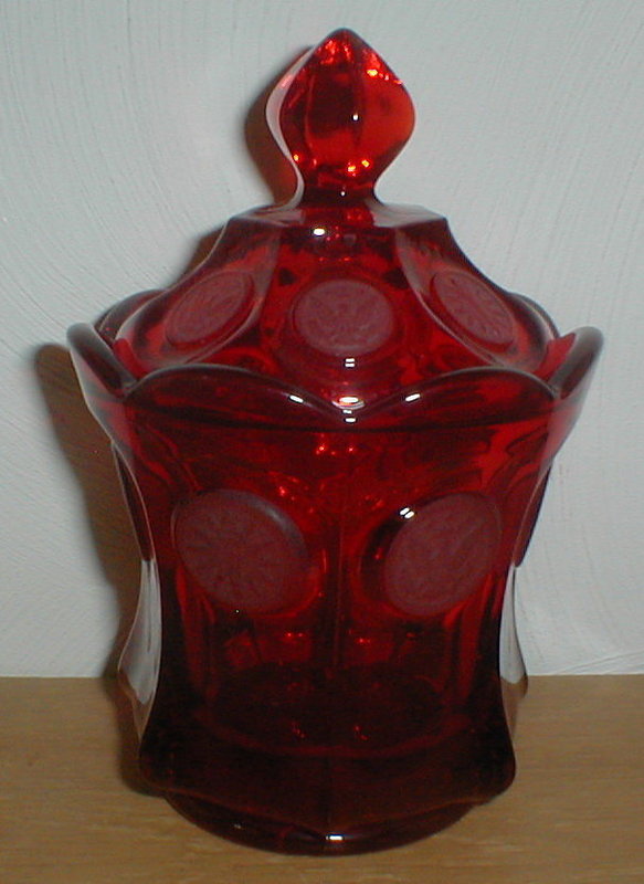 Coin Glass, Ruby Candy Jar