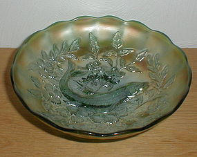 Green Millersburg TROUT & FLY 8 1/8" Bowl