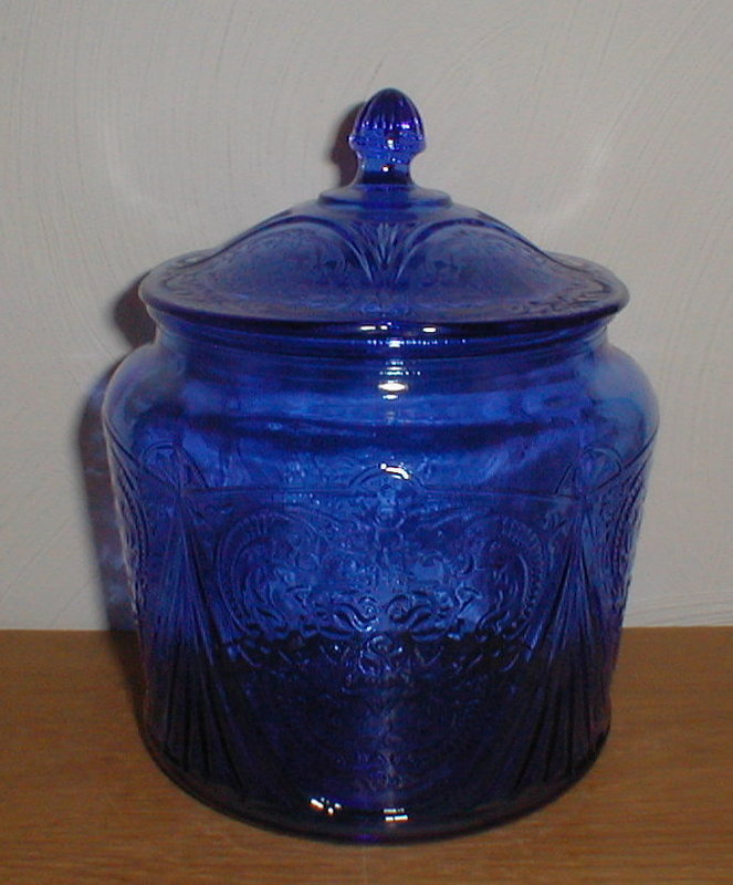 Cobalt Royal Lace Cookie Jar