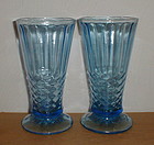 Blue Aunt Polly Footed Vases
