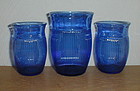 Hazel Atlas cobalt Fine Rib Tumblers