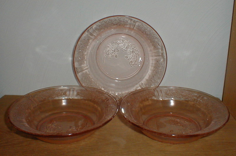 Pink Sharon Flat Soup Bowls