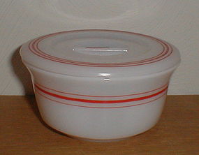 Hazel Atlas Red Stripe Refrigerator Dish