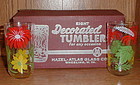 Hazel Atlas #305 Flowered Tumbler Set MOB