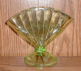 Green Depression Fan Vase