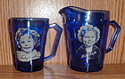 Cobalt SHIRLEY TEMPLE Pitchers & Mug