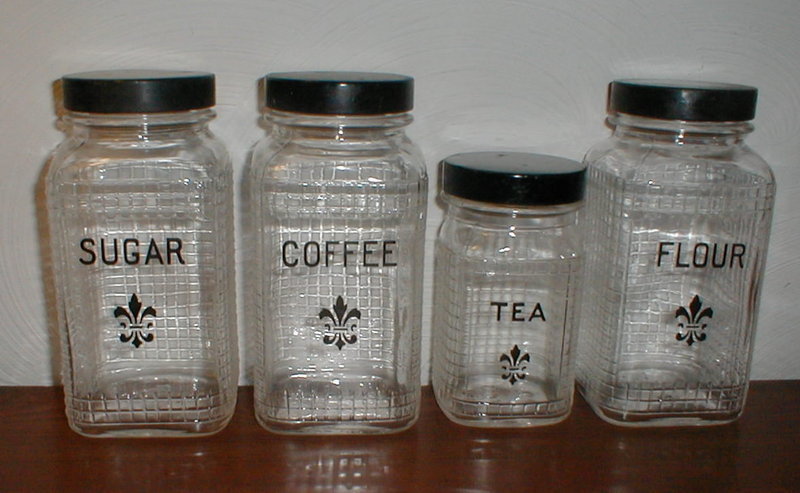 Hazel Atlas Fleur De Lis Canisters