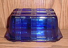 Hazel Atlas Cobalt CRISSCROSS 1 lb. Butter Dish