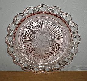 Pink Old Colony Lace Edge 10 1/2" Dinner Plate
