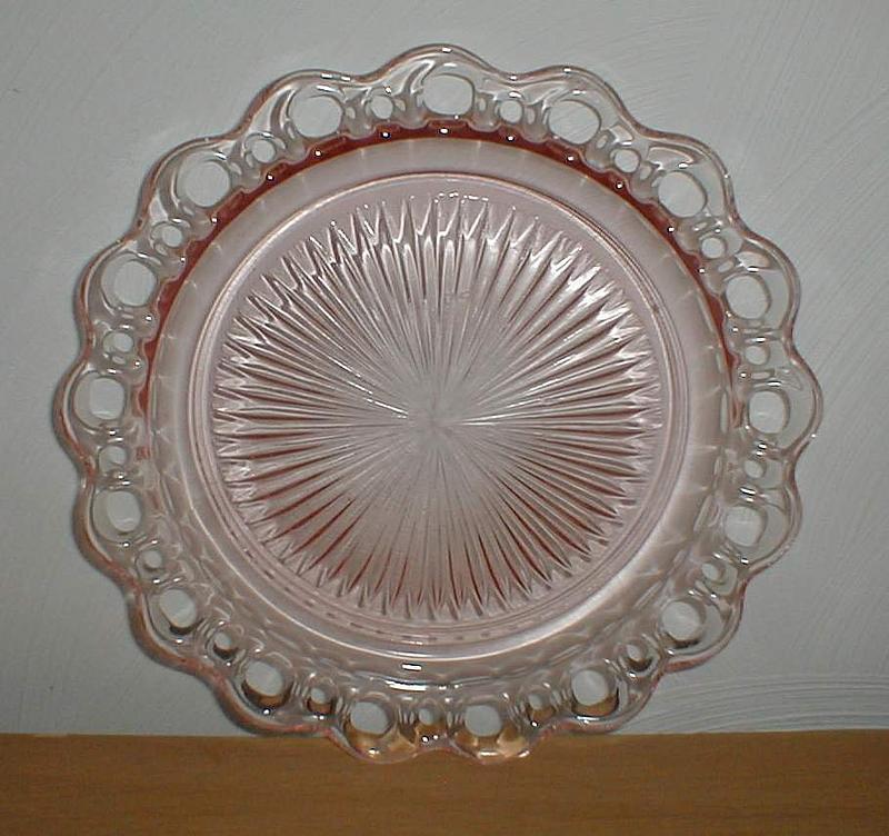 Pink Old Colony Lace Edge 10 1/2&quot; Dinner Plate