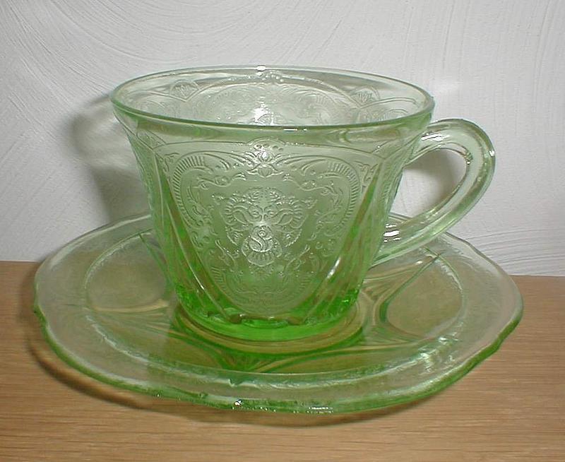 Green ROYAL LACE Cups and Saucers