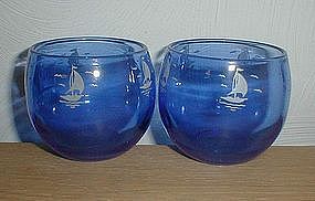 Cobalt SHIPS Roly Poly Tumblers