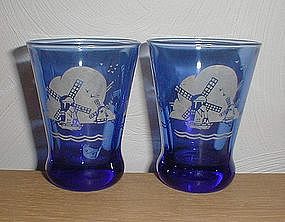 Cobalt WINDMILLS3 1/4" Heavy Bottom Tumblers