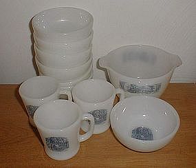 Fire King CURRIER & IVES Mugs & Bowls