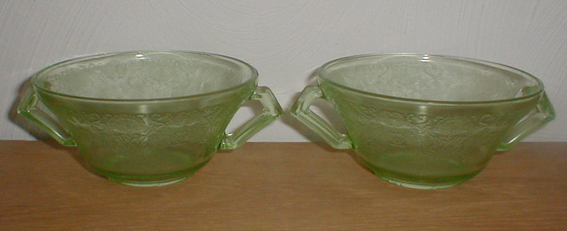 Green FLORENTINE #2 Cream Soup Bowls