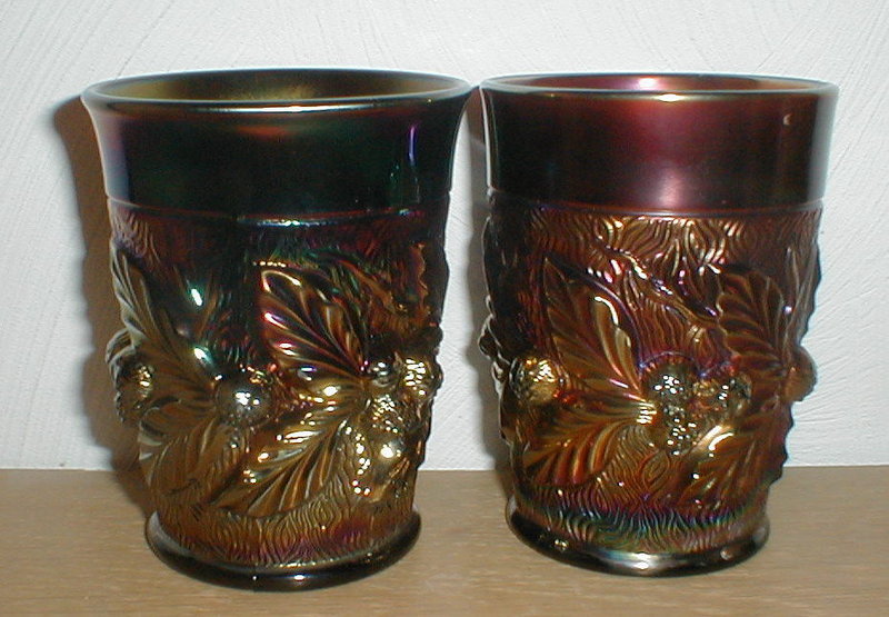 Northwood ACORN BURRS amethyst Tumblers