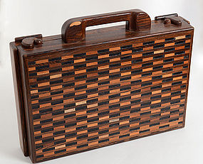 Don Shoemaker Wood Briefcase: Circa 1960