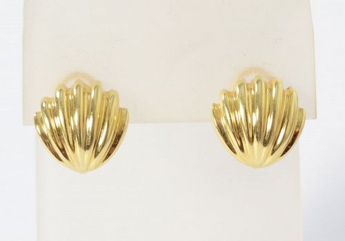 Tiffany Shell Earrings in Eighteen Karat Gold