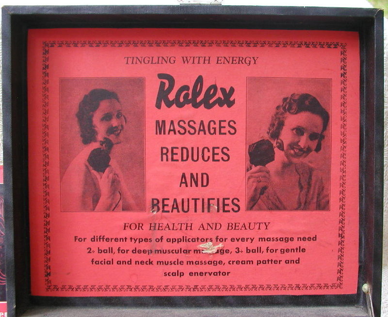 1934 ROLEX Quack Medicine Boxed Massage Machine + Booklet +Attachments