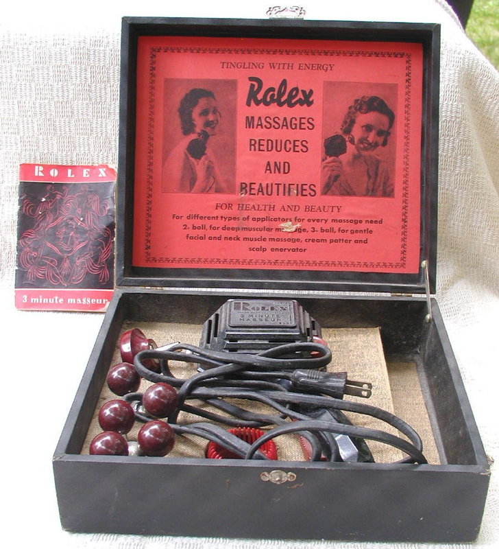 1934 ROLEX Quack Medicine Boxed Massage Machine + Booklet +Attachments