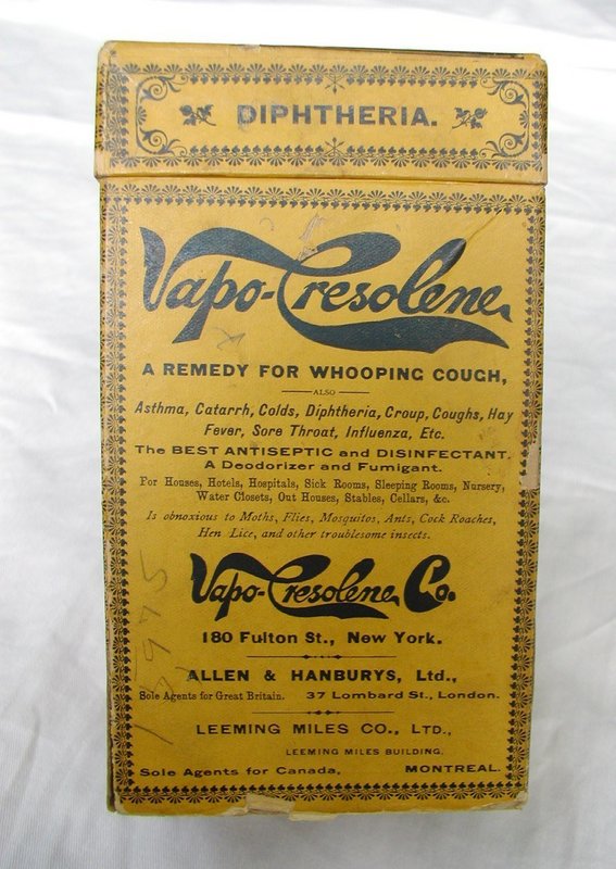 1901 VapoCresolene Asthma Cure Patent Medicine Whooping Cough Lamp