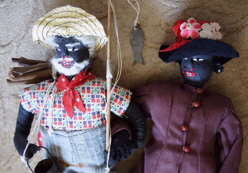 1930 Alabama WPA 2Folk Black Cloth Dolls Fisherman Lady