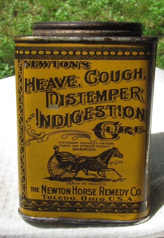 Rare Veterinary Horse Remedy Cure Tin Great Graphics