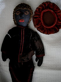 C1900 Black Folk Art Cloth Doll in Shakespeare Costume