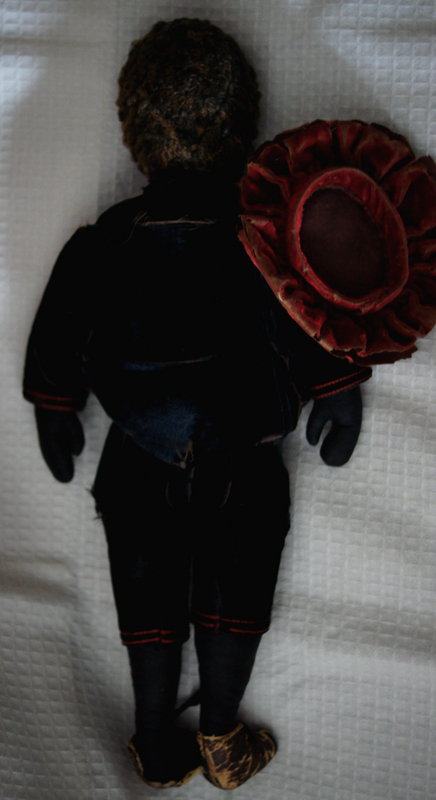 C1900 Black Folk Art Cloth Doll in Shakespeare Costume