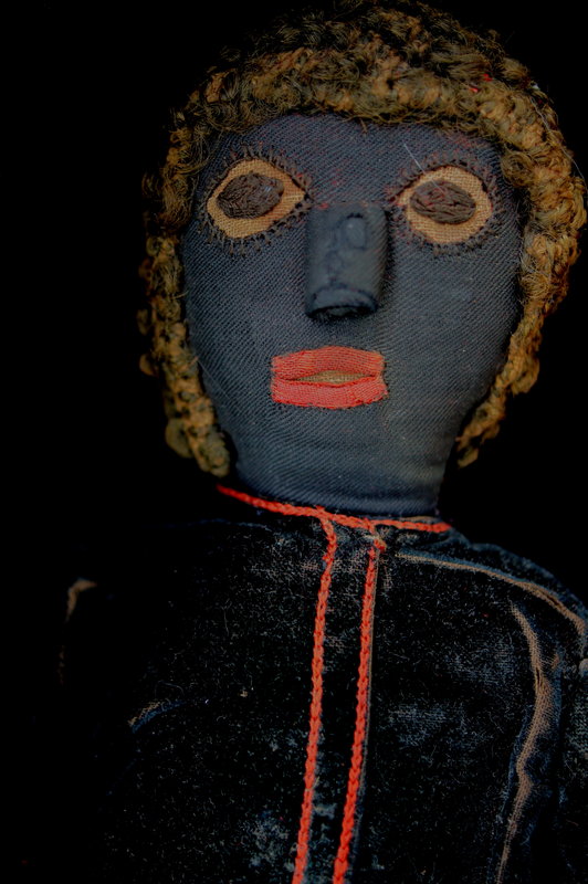 C1900 Black Folk Art Cloth Doll in Shakespeare Costume