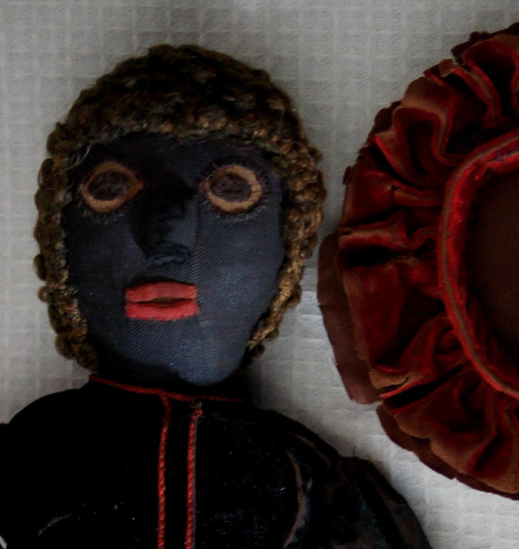 C1900 Black Folk Art Cloth Doll in Shakespeare Costume