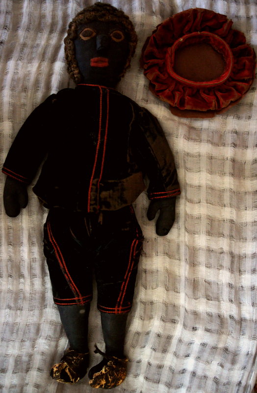 C1900 Black Folk Art Cloth Doll in Shakespeare Costume