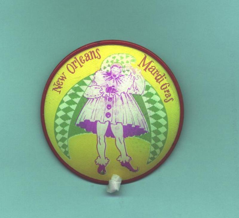 Scarce 1957 New Orleans MARDI GRAS Jester Hologram Pin Back